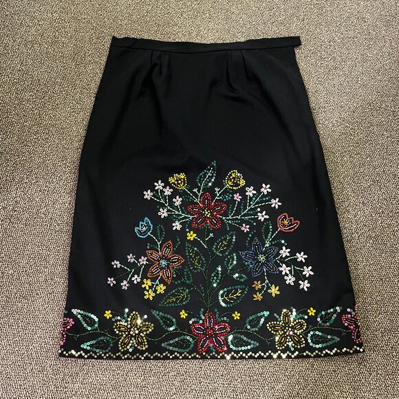 Vintage 1930-40's Hand Beaded/Sequined Hand Made Ukrainian Skirt - Picture 1 of 3